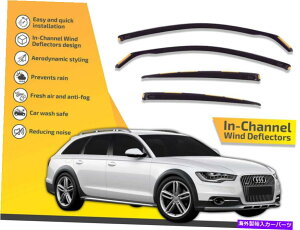 oOV[h `l͔dAEfBA6I[[hC7 2013-Up 4PCS̃CK[h In channel wind deflectors rain guards for Audi A6 Allroad C7 2013-up 4pc wagon