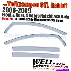�o�O�V�[���h WELLVISORS IN-CHANNEL�E�B���h�E�o�C�U�[�t�H���N�X���[�Q��GTI���r�b�g�n�b�`06-2009��4PC Wellvisors In-Channel Window Visors 4Pcs For Volkswagen GTI Rabbit Hatch 06-2009�y���s�A���i�z
