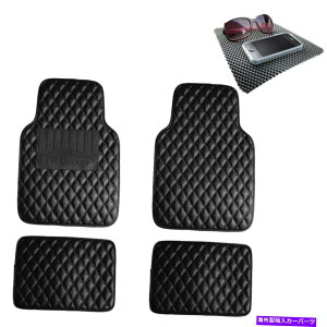 Dashboard Cover J[I[g_Chp^[ubNW/_bV}bgp̃jo[TU[tA}bg Universal Leather Floor Mats for Car Auto Diamond Pattern Black w/ Dash Mat