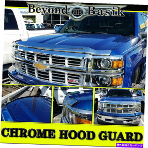 oOV[h 2014-2015 Chevy Silverado 1500 ChromeoOV[hOEX^Ct[hK[hveN^[ 2014-2015 Chevy Silverado 1500 CHROME Bug Shield OE Style Hood Guard Protector