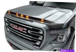 oOV[h AVS AeroskinT߂ȃt[hV[hw/Cg - 2019 GMC Sierra 1500̃ubN AVS Aeroskin Low Profile Hood Shield w/ Lights - Black for 2019 GMC Sierra 1500