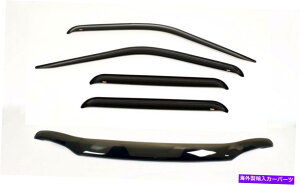 oOV[h R{pbN4 PCe[vIxgoCU[oOV[h2006-2008 Dodge Ram Mega Cab Combo Pack 4 Pc Tape-On Vent Visors & Bug Shield 2006 - 2008 Dodge Ram Mega Cab