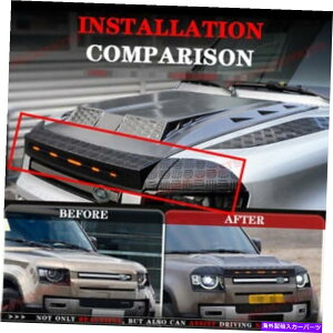 oOV[h 3xt[hftN^[K[hoOV[hwh[o[fBtF_[90 110 2020+̂߂LED 3X HOOD DEFLECTOR GUARD BUG SHIELD w LED for LAND ROVER DEFENDER 90 110 2020+