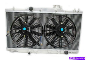 Radiator Acura RSX DC5^CvSx[XM/T}jAA~jE2񃉃WG[^[W/2XubNt@ For Acura RSX DC5 Type S Base M/T Manual Aluminum 2 Row Radiator w/2x Black Fans
