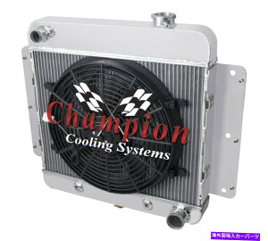 Radiator 2 row jr�`�����s�I�����W�G�[�^�[�A1962�N����1967�N�̃V�{���[�V�F�r�[II nova s??s l6 eng��14�C���`�t�@�� 2 Row JR Champion Radiator,14 Fan for 1962 - 1967 Chevy Chevy II Nova SS L6 Eng�y���s�A���i�z