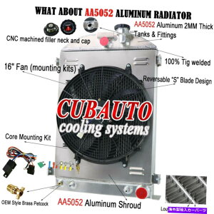 Radiator 1935-1936tH[hfA GM Chevy V8 3A~jEWG[^[VEht@[ For 1935-1936 Ford Model A GM Chevy V8 3-Row Aluminum Radiator Shroud Fan Relay