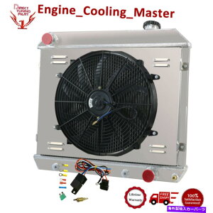 Radiator 1963-19664񃉃WG[^[VEht@[65V{[C/KgbNsbNAbvxO 4 Row Radiator Shroud Fan Relay For 1963-1966 65 Chevy C/K Truck Pickup Suburban