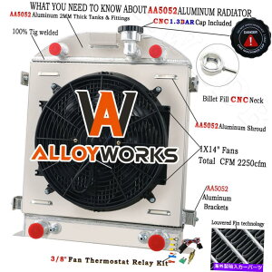 Radiator 4̃WG[^[ +VEh +t@28-29tH[hfAMTFlathead V8GW 4 Row Radiator +Shroud +Fan For 28-29 Ford Model A With Flathead V8 Engine AT MT