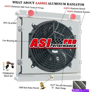 Radiator 3A~jEWG[^[+VEht@+T[X^bgtBbghbOX^[[hX^[X^CASI 3 Row Aluminum Radiator+Shroud Fan+Thermostat fit Dragster Roadster Style ASI