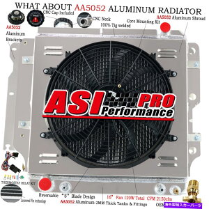 Radiator 3��̃��W�G�[�^�[+�V�����E�h�t�@��+1987�N����2006�N�̃T�[���X�^�b�g�W�[�v�����O���[YJ TJ L4 L6 Pro 3 ROW Radiator+Shroud Fan+Thermostat For 1987-2006 JEEP WRANGLER YJ TJ L4 L6 PRO