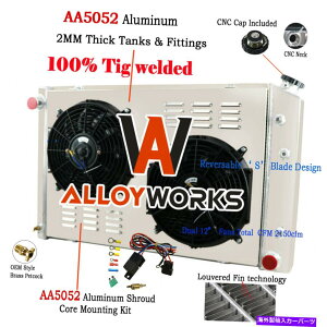 Radiator 3RowsWG[^[ +VEht@1973-1987V{[C/KgbNK10 K20 K30 C10 C20 C30 3Rows Radiator +Shroud Fan for 1973-1987 Chevy C/K Truck K10 K20 K30 C10 C20 C30