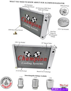 Radiator 3kr`sIWG[^[A1 1/2 "A1 3/4" fittings-1973-1974V{[m@LSXbv 3 Row KR Champion Radiator,1 1/2",1 3/4" Fittings-1973-1974 Chevy Nova LS Swap