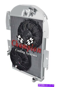 Radiator 3��RS�`�����s�I�����W�G�[�^�[�A2 12 �t�@��-1934-1936�V�{���[�s�b�N�A�b�v�t�@�N�g���[6 Cyl Eng 3 Row RS Champion Radiator,2 12 Fans-1934-1936 Chevy Pickup Factory 6 Cyl Eng�y���s�A���i�z