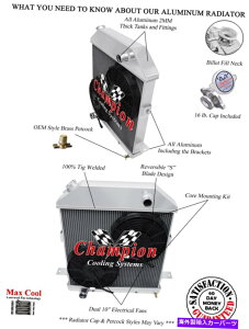 Radiator 3 row er champion���W�G�[�^�[W/ 2 10 �t�@��1939 1940�}�[�L�����[�J�[�t�H�[�hconfig 3 Row ER Champion Radiator W/ 2 10 Fans for 1939 1940 Mercury Car Ford Config�y���s�A���i�z
