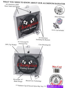 Radiator 3��̃T�u�[���`�����s�I�����W�G�[�^�[W/ 16 �t�@��1941�N����1949�N�̍��ۃg���b�N 3 Row SubZero Champion Radiator W/ 16 Fan for 1941 - 1949 International Trucks�y���s�A���i�z