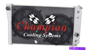 Radiator 1984-1990V{[RxbgX[ubNGW3SRWG[^[W/ 2 12 "t@ 1984-1990 Chevrolet Corvette Small Block Engine 3 Row SR Radiator w/ 2 12" Fans