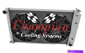 Radiator 1973-1980 GMC C15-C25 C�V���[�Y�~���E�o��4�񃉃W�G�[�^�[��CA�t�@���R���{ 1973-1980 GMC C15-C25 C-Series Alum 4 Row Radiator and CA Fan Combo�y���s�A���i�z