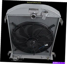 Radiator チャンピオン3列アルミニウムラジエーターW/ 16 "ファン1932フォードクーペカーハイボーイフォードV8 CHAMPION 3 ROW ALUMINUM RADIATOR W/ 16" FAN 1932 FORD COUPE CAR HIGH BOY FORD V8