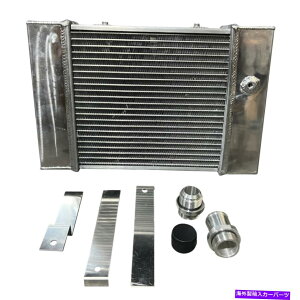 Radiator n[tTCYRpNghbON[gWG[^[1.25 "16anz[X4RAt@ Half Size Compact Drag Coolant Radiator 1.25" 16AN Hose 4 Row Core Fan Tucked US