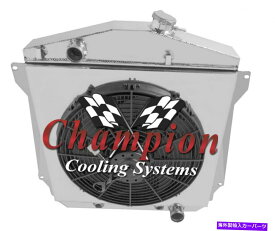 Radiator KRチャンピオン3列43-48 Chevy Cars V8 Conv 1 X 16 "ファンシュラウドコンボ KR Champion 3 Row Rad For 43 - 48 Chevy Cars V8 Conv 1 x 16" Fan Shroud Combo