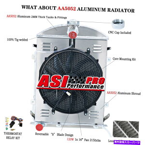 Radiator 4�񃉃W�G�[�^�[�V�����E�h16 �t�@���t�B�b�g1930 1931�t�H�[�h���f��AA�_�u��A�w�r�[�f���[�e�B3.3 4 Row Radiator Shroud 16Fan fit 1930 1931 Ford Model AA Double A Heavy Duty 3.3�y���s�A���i�z