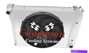 Radiator 2�s1 kr�`�����s�I�����W�G�[�^�[20�R�A�A16 �t�@���A1971�N72 1973�x���G�A�̃V�����E�h 2 Row 1 KR Champion Radiator 20 Core, 16 Fan, Shroud for 1971 72 1973 Bel Air�y���s�A���i�z