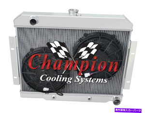 Radiator 3 row jr`sIWG[^[A2 10 "t@-1970-1985 Jeep CJV[YChevy Config 3 Row JR Champion Radiator,2 10" Fans - 1970 - 1985 Jeep CJ Series Chevy Config