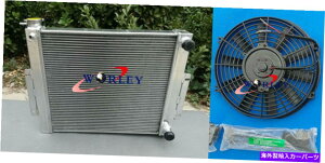 Radiator 3��A���~�j�E�����W�G�[�^�[ + Jeep CJ7 with chevy v8 ls swap mt 1976-1986�̃t�@�� 3 Rows aluminum radiator + fan for JEEP CJ7 WITH CHEVY V8 LS SWAP MT 1976-1986�y���s�A���i�z