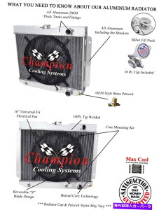 Radiator 4��̍��x�ȃ`�����s�I�����W�G�[�^�[W/ 16 �t�@��1965�V�{���[�x���G�A��MC65BA 4 Row Advanced Champion Radiator W/ 16 Fan for 1965 Chevrolet Bel Air #MC65BA�y���s�A���i�z