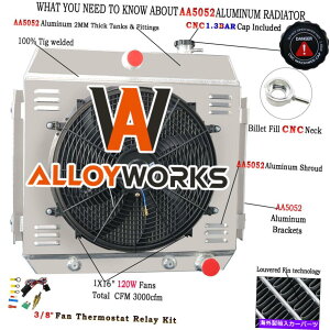 Radiator 1955N4̃WG[^[VEht@1957 1956V{[xGAm}htBteBL6 V8 4 Row Radiator Shroud Fan For 1955 1957 1956 Chevy Bel Air Nomad One-Fifty L6 V8