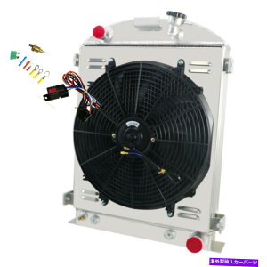 Radiator 4񃉃WG[^[VEht@[30 31-1938 Ford Modle A 40 High Boy Chevy V8 4 Row Radiator Shroud Fan Relay For 30 31-1938 FORD MODLE A 40 HIGH BOY Chevy V8