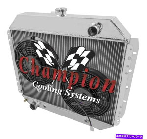 Radiator 1968-1979 FORD F�V���[�Y /�u�����R���Ɛ�CA 4�񃉃W�G�[�^�[�ƃt�@���R���{V8�G���W�� 1968-1979 Ford F-Series / Bronco Alum CA 4 Row Radiator and Fan Combo V8 Engine�y���s�A���i�z