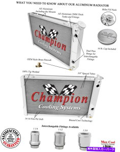 Radiator 1982-1992�V�{���[�J�}��LS�X���b�v3��SR���W�G�[�^�[w/1 1/2 1 3/4�t�B�b�e�B���O 1982 - 1992 Chevrolet Camaro LS Swap 3 Row SR Radiator w/ 1 1/2 1 3/4 Fittings�y���s�A���i�z