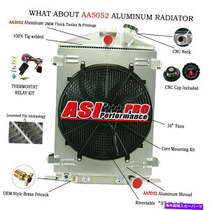 Radiator �t�B�b�g1932�t�H�[�h���f��B�O�����V�F���V�F�r�[v8 4��A���~�j�E�����W�G�[�^�[�V�����E�h�t�@�� fit 1932 FORD MODEL B GRILL SHELLS CHEVY V8 4 ROWS ALUMINUM RADIATOR SHROUD FAN�y���s�A���i�z