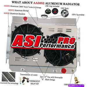 Radiator 4Rows���W�G�[�^�[+�V�����E�h�t�@��+�����[�t�B�b�g63-68�V�{���[�C���p���x���G�A�V�F�x���r�X�P�C�� 4ROWS Radiator+Shroud Fan+Relay Fit 63-68 Chevy Impala Bel Air Chevelle Biscayne�y���s�A���i�z