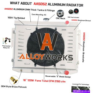 Radiator 4񃉃WG[^[+VEht@+[ɍ59-65V{[CprXP[xGAJ~m 4 Rows Radiator+Shroud Fan+Relay fits 59-65 Chevy Impala Biscayne Bel Air Camino