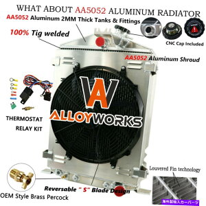 Radiator 4��A���~�j�E�����W�G�[�^�[+�V�����E�h�t�@���t�B�b�g1932�t�H�[�h�O����b���f���V�F���V�F�r�[v8 4 Row ALUMINUM RADIATOR+SHROUD FAN Fits 1932 FORD GRILL B MODEL SHELLS CHEVY V8�y���s�A���i�z