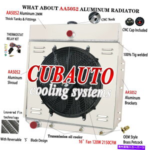 Radiator tBbg1953-1956tH[hgbNF100 F250 F350sbNAbv4񃉃WG[^[VEht@[ Fit 1953-1956 Ford Truck F100 F250 F350 Pickup 4 Rows Radiator Shroud Fan Relay