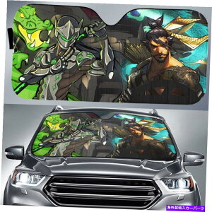�T���V�F�[�h �I�[�o�[�E�H�b�`�r�f�I�Q�[�������ƃn���c�H���c�ԑ��z�V�F�[�h Overwatch Videos Game Genji And Hanzo Shimada Car Sun Shade�y���s�A���i�z