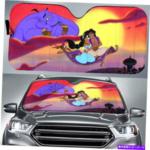 TVF[h Aladdin 1992 Catoon AladdinJasmine on Carpet Genie Car Sun Shade Aladdin 1992 Catoon Aladdin And Jasmine On Carpet Genie Car Sun Shade