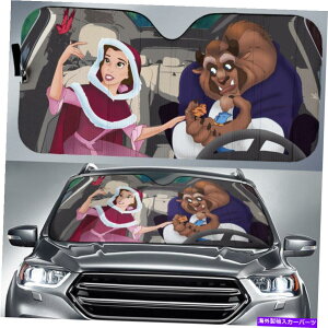 �T���V�F�[�h �r���[�e�B�[�A���h�U�r�[�X�g�J�[�g�D�[���x���v�����Z�X�ƃA�_���r�[�X�g�J�[�T���V�F�[�h Beauty and the Beast Cartoon Belle Princess And Adam the Beast Car Sun Shade�y���s�A���i�z