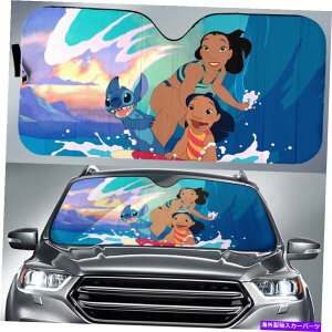 TVF[h ƃXeb`liloƃXeb`ijyJCT[tBJ[TVF[h Lilo And Stitch Cartoon Lilo And stitch Nani Pelekai Surfing Car Sun Shade