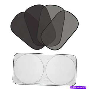 TVF[h TChEBhEƃtgKX̃tgEBhETVF[hubN99̎Ԃ̓A Car Sun Shade for Side Window and Windshield Front Window Sunshades Blocks 99...