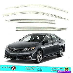 TVF[h NTChEBhETCoCU[g^J2012-2014̃CfBtN^[ Chrome Side Window Sun Vent Visors Rain Deflectors for Toyota Camry 2012 - 2014