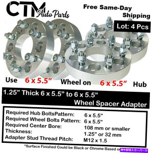 Xy[T[ 4x 1.25 "6x5.5"i6x139.7mmj108mm{AzC[Xy[T[A_v^[12x1.5X^bh 4x 1.25" Thick 6x5.5"(6x139.7mm) 108mm Bore Wheel Spacer Adapter 12x1.5 Stud