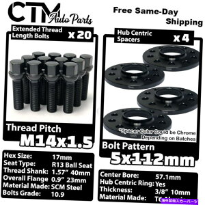 Xy[T[ 4x 10mm5x112 57.1mm CBzC[Xy[T[ubN{gAEfB}N[XgbNzC[ 4x 10mm Thick 5x112 57.1mm CB Wheel Spacer Black Bolt Audi McLaren Stock Wheels