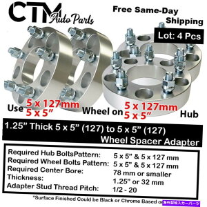 �X�y�[�T�[ 4x 1.25 ����5x5�i5x127mm�j78mm�{�A�z�C�[���X�y�[�T�[�A�_�v�^�[1/2�X�^�b�h�W�[�v�Ȃ� 4x 1.25 Thick 5x5(5x127mm) 78mm Bore Wheel Spacer Adapter 1/2 Stud JEEP & More�y���s�A���i�z