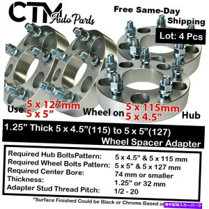 Xy[T[ 4x 1.25 "5x4.5i5x115j5x5zC[Xy[T[A_v^[tBbgg^NTX~cr 4x 1.25" Thick 5x4.5(5x115) to 5x5 Wheel Spacer Adapter Fit Toyota Lexus Mitsubi