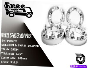 Xy[T[ 4PCzC[Xy[T[A_v^[6x135mm6x5.5i139.7mmj6x135mm 1.25 "N 4PC WHEEL SPACER ADAPTERS 6X135MM & 6X5.5(139.7MM) TO 6X135MM 1.25" CHROME