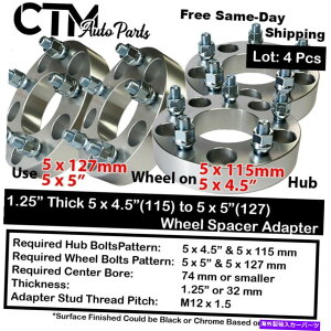 Xy[T[ 4x 1.25 "5x4.5i5x115j5x5zC[Xy[T[A_v^[tBbgg^NTX~cr 4x 1.25" Thick 5x4.5(5x115) to 5x5 Wheel Spacer Adapter Fit Toyota Lexus Mitsubi